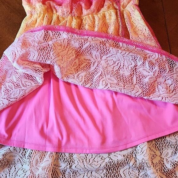 Amy Wear Sleeveless Knee Length Party Dress, Girls 14, Pink & Yellow Floral - Picture 7 of 10